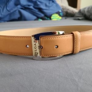 Bvlgari tan leather belt